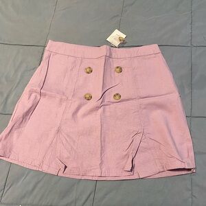 Pink Button-Front Skirt